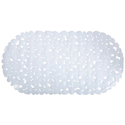 Douche/bad anti-slip mat badkamer - pvc - wit - 35 x 68 cm - ovaal