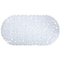 Douche/bad anti-slip mat badkamer - pvc - wit - 35 x 68 cm - ovaal - thumbnail