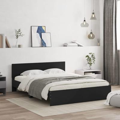 Bedframe met hoofdeinde zwart 150x200 cm
