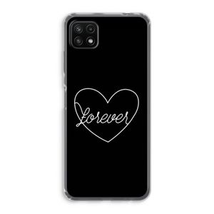 Forever heart black: Samsung Galaxy A22 5G Transparant Hoesje