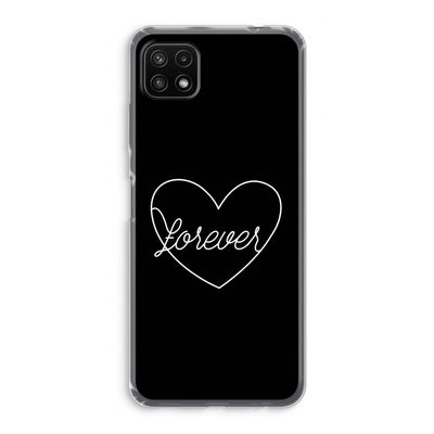 Forever heart black: Samsung Galaxy A22 5G Transparant Hoesje