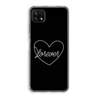 Forever heart black: Samsung Galaxy A22 5G Transparant Hoesje