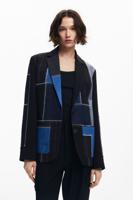 Patchwork blazer gecombineerd - BLACK - M