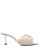 Studio Amelia mules 75 mm en crochet à détail torsadé - Tons neutres