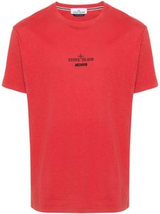 Stone Island t-shirt en coton à logo imprimé - Rouge