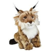 Pluche bruine lynx knuffel 28 cm speelgoed   -