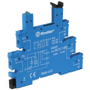 Finder 93.01.0.024 Relaissocket Met houderbeugel, Met LED, Met EMC-ontstoringsschakeling Geschikt voor serie: Finder serie 34 Finder 34.51.7.024.0010, Finder