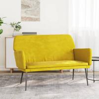 Bankje 108x79x79 cm fluweel geel