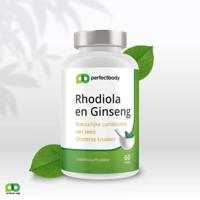 Rhodiola rosea capsules - Met Siberische ginseng - Adaptogeen tegen stress & vermoeidheid - PerfectBody