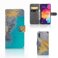 Samsung Galaxy A50 | Bookcase | Marble Blue Gold