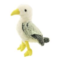 Creation pluche zeemeeuw knuffeldier - grijs/wit - met geluid - 25 cm