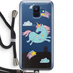 Vliegende eenhoorn: Samsung Galaxy A6 (2018) Transparant Hoesje met koord