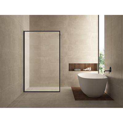 Wiesbaden Inloopdouche Square Stabilisatiestang Nano Coating 110x200 cm 10 mm Mat Zwart