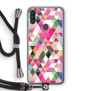 Gekleurde driehoekjes: Samsung Galaxy A11 Transparant Hoesje met koord
