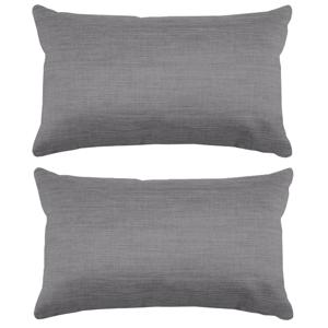 Stof Textile sierkussen Bea - 2x - grijs - 30 x 50 cm - bank kussens - polyester