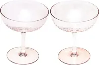 Vondels champagne glas glas ripple 11.5x10cm luster amber 2 stuks