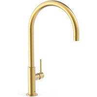 Wastafelkraan Tres Study | Opbouw | Draaibare uitloop | Mengkraan | Hoog model | 1-hendel | Rond | 24k Goud mat