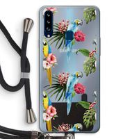 Kleurrijke papegaaien: Samsung Galaxy A20s Transparant Hoesje met koord Kleurrijke papegaaien: Samsung Galaxy A20s Transparant Hoesje met koord