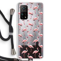 Flamingoprint groen: Xiaomi Mi 10T 5G Transparant Hoesje met koord