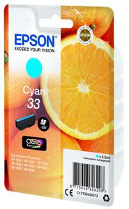 Epson Oranges Singlepack Cyan 33 Claria Premium Ink