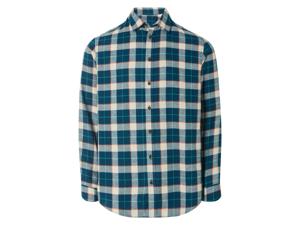 LIVERGY Flanellen heren overhemd (L (41/42), Geruit/blauw/wit/oranje)