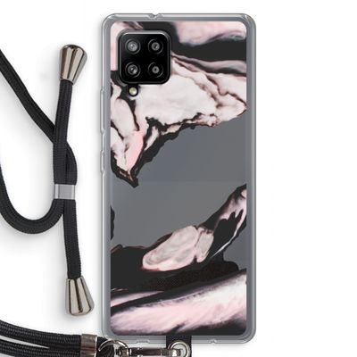 Roze stroom: Samsung Galaxy A42 5G Transparant Hoesje met koord