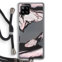Roze stroom: Samsung Galaxy A42 5G Transparant Hoesje met koord