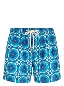 PENINSULA SWIMWEAR short de bain à imprimé géométrique - Bleu