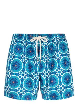PENINSULA SWIMWEAR short de bain à imprimé géométrique - Bleu