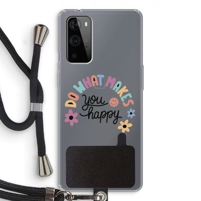 Happy days: OnePlus 9 Pro Transparant Hoesje met koord