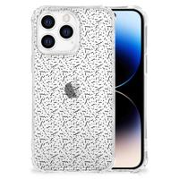 iPhone 14 Pro Doorzichtige Silicone Hoesje Stripes Dots