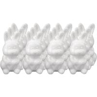 12x Styrofoam konijntje/haasje 8 cm decoratie/versiering   -