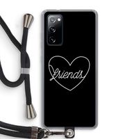 Friends heart black: Samsung Galaxy S20 FE / S20 FE 5G Transparant Hoesje met koord