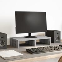 Monitorstandaard 50x27x10 cm bewerkt hout grijs sonoma eiken