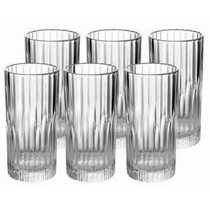 6x Drinkglazen/waterglazen transparant Manhattan 305 ml - Longdrinkglazen