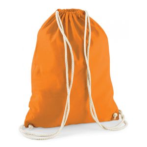 10x stuks sport gymtas oranje met rijgkoord 46 x 37 cm van katoen