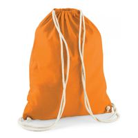 10x stuks sport gymtas oranje met rijgkoord 46 x 37 cm van katoen - thumbnail