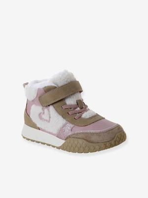 Synthetische gevoerde baskets voor meisjes, elastische veters en klittenband collectie voor de kleuterschool veel roze