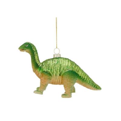 Bellatio decorations Kersthanger - 1x - dinosaurus - glas - 16 cm
