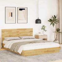 Bedframe hoofdeinde zonder matras 135x190 cm massief hout eiken