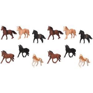 12x Plastic paarden speelgoed figuren 13,5 cm voor kinderen