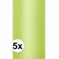 Glitter tule stof - 5x - groen - 15 x 900 cm - hobbyartikelen/knutselspullen Glitter tule stof - 5x - groen - 15 x 900 cm - hobbyartikelen/knutselspullen