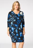 Yoek Tunic knotted neckline SUZY | Zwart | Maat 54/56