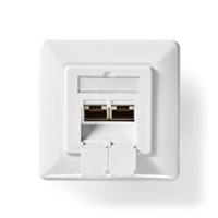 Nedis Netwerk Wanddoos | Inbouw | 2 poort(en) | CAT6 | Recht | Female | Goud Verguld | PVC | Wit | Doos - CCGB89200IV