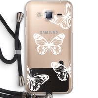 White butterfly: Samsung Galaxy J3 (2016) Transparant Hoesje met koord
