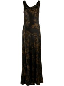 Reformation robe en soie Annabelle à coupe longue - Noir