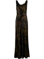 Reformation robe en soie Annabelle à coupe longue - Noir