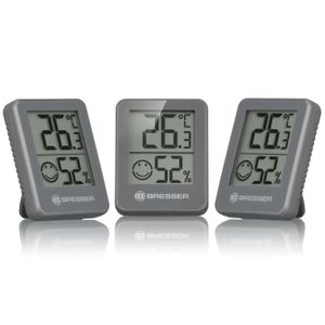 BRESSER ClimaTemp Hygro Indicator Set van 3 Thermo-/Hygrometers (grijs)