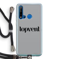 Topvent Grijs Zwart: Huawei P20 Lite (2019) Transparant Hoesje met koord