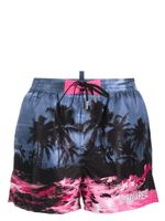 DSQUARED2 short de bain à imprimé graphique - Bleu